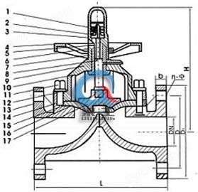 氟塑料隔膜閥 結(jié)構(gòu)尺寸圖