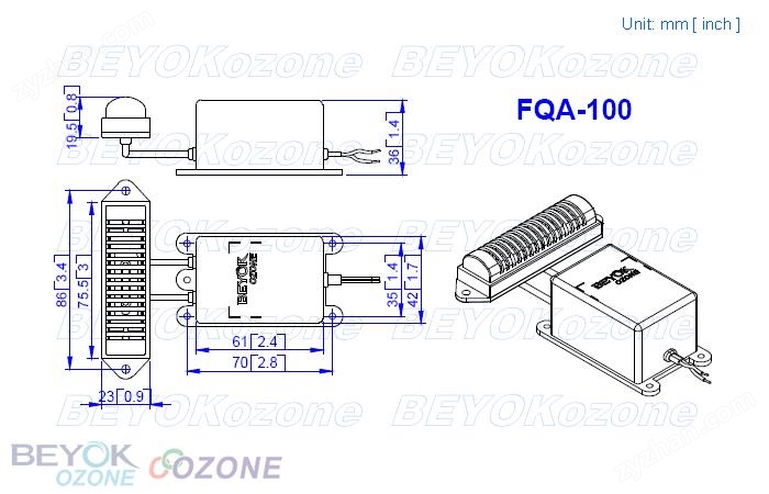 分體片式臭氧發(fā)生器FQA-100 圖片